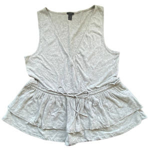 J. Crew Gray Wrap Front Tie Waist‎ Tank Top